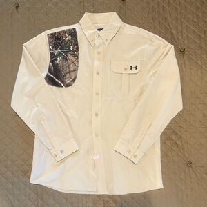 Under Armour Men's Beige Hunting Shirt with Camouflage Detail